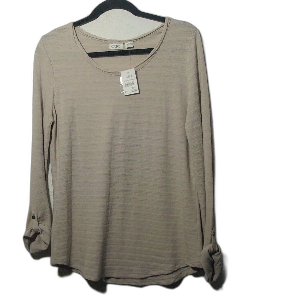NWT Cato Womens J/M Sportswear Long sleeve Top Size: M Color: Tan